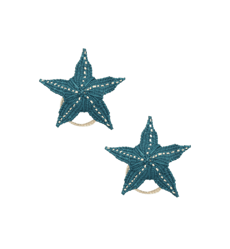 Blue Starfish Napkin Ring (set of 2)