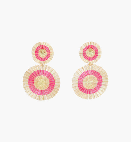Two Golden and Pink Suns Earrings