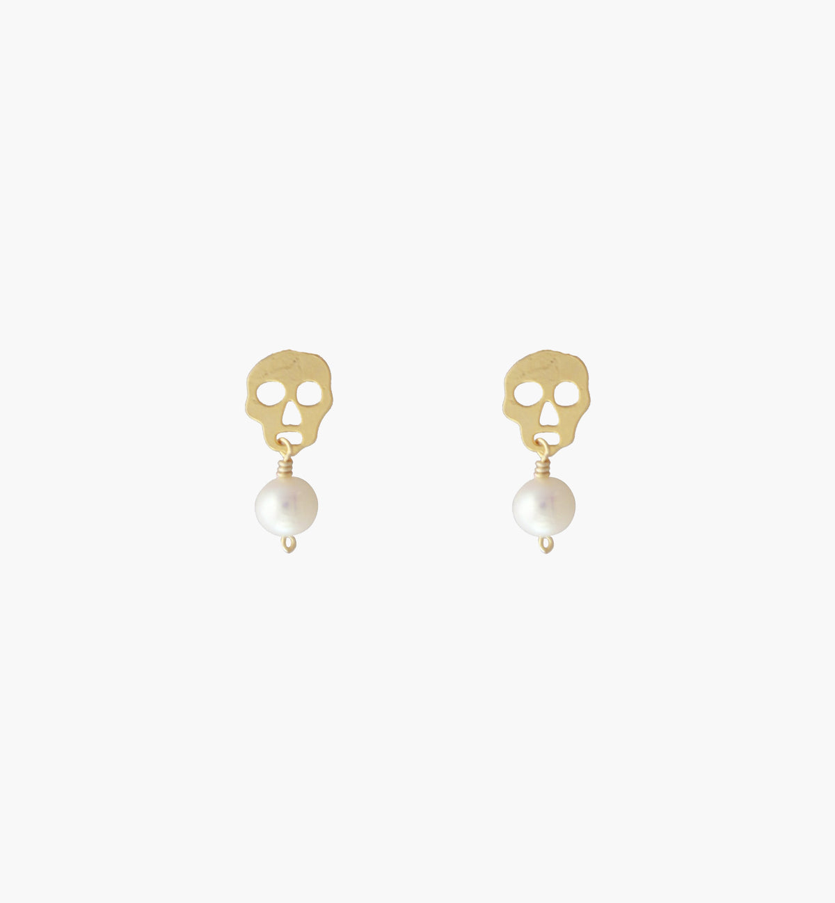 Skull with Pearl Earrings