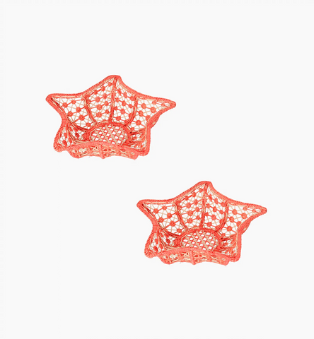 Coral Small Bread Baskets Set of 2