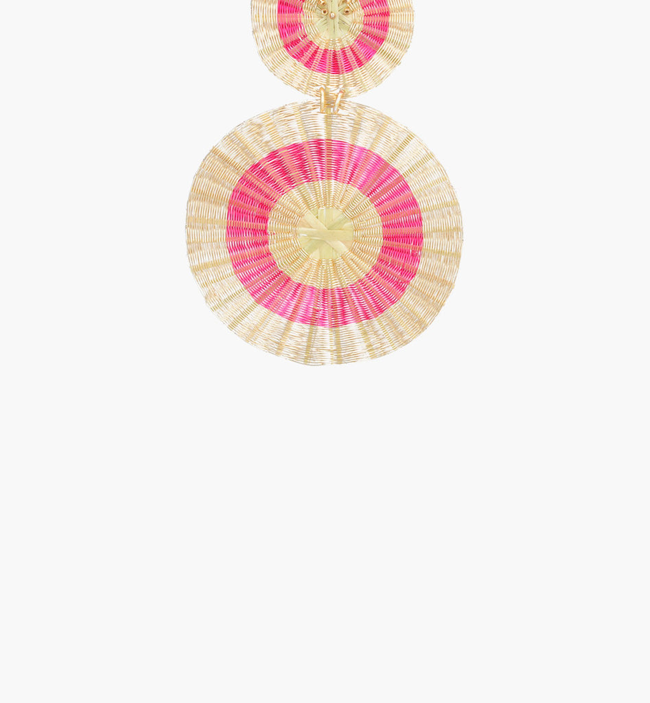 Two Golden and Pink Suns Earrings