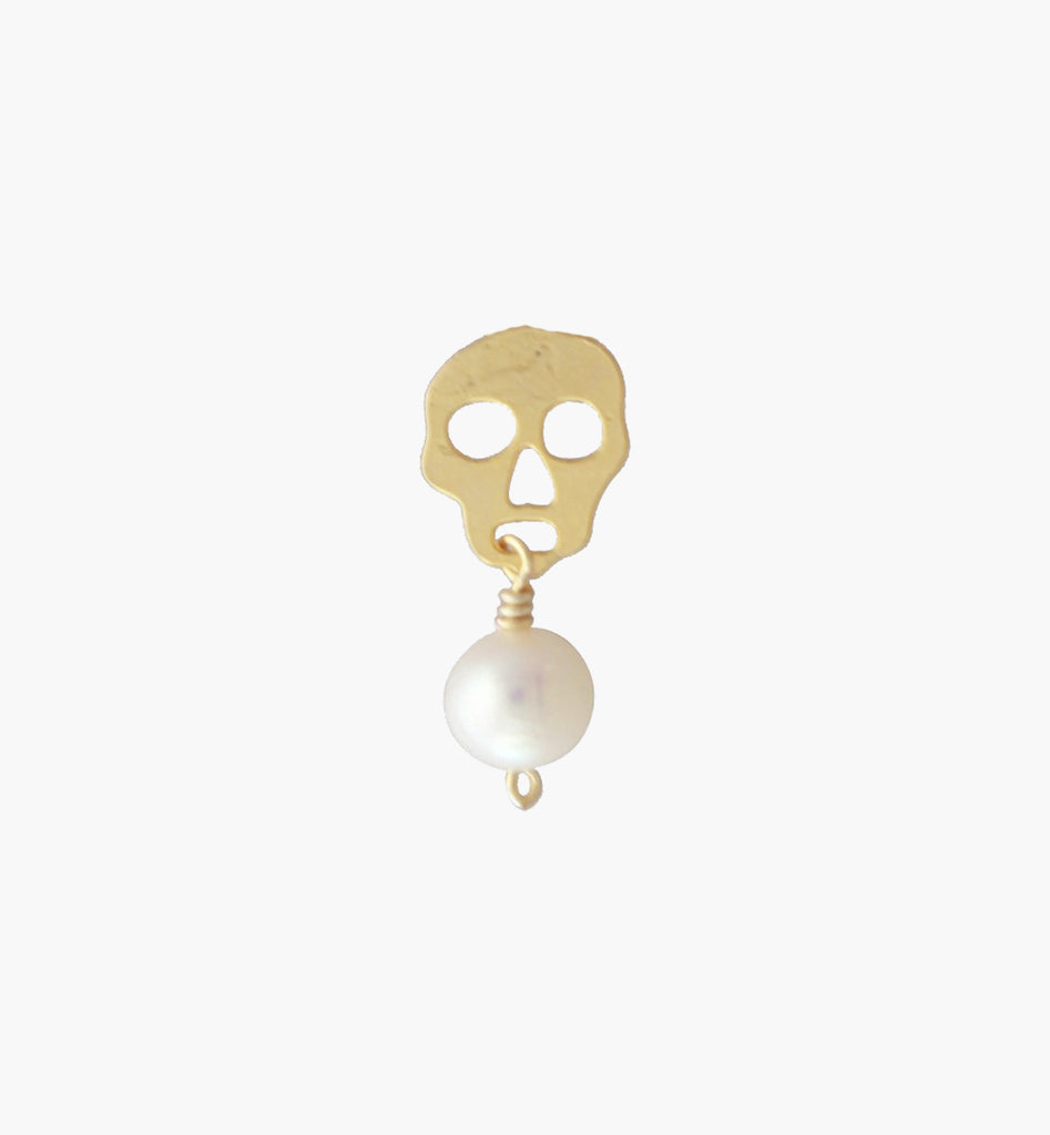 Skull with Pearl Earrings