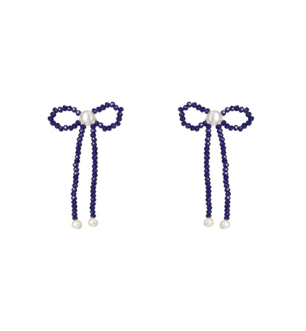 Purple Crystal Bow Earrings