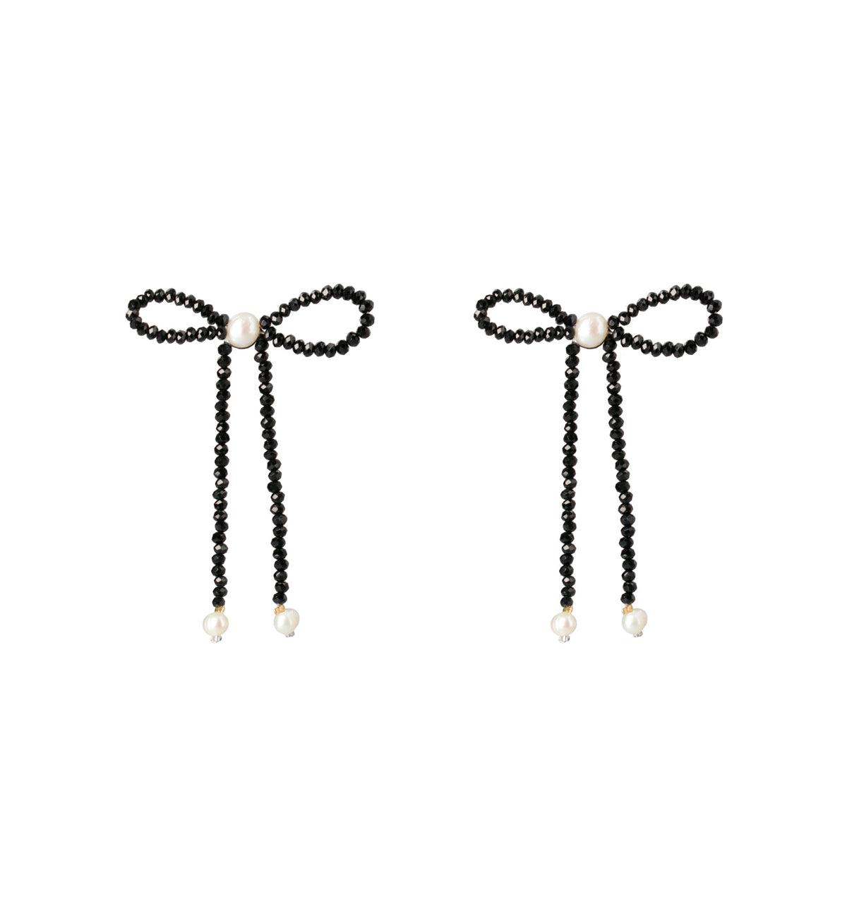 Black Crystal Bow Earrings