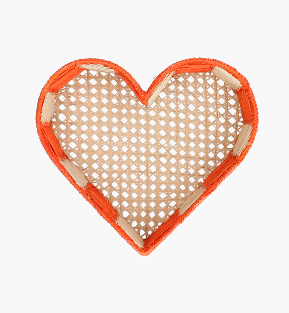 Orange Heart Medium Basket