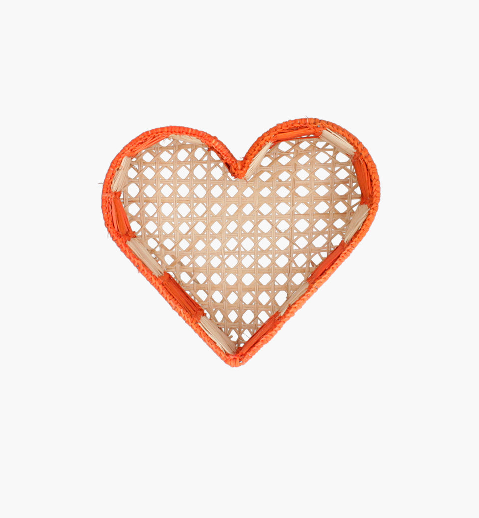 Orange Heart Small Basket