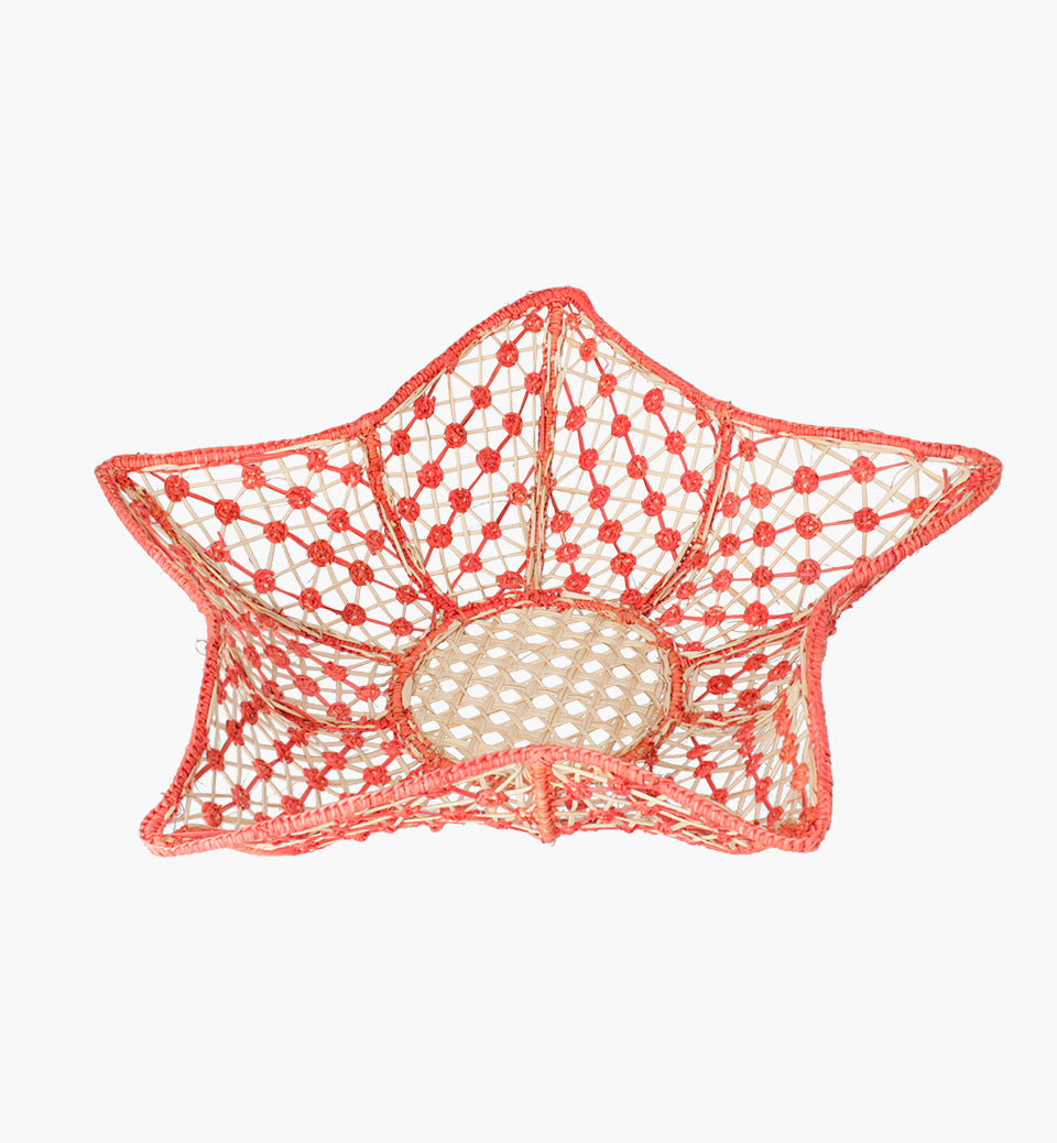 Set of 2 Coral Stars Bread Baskets