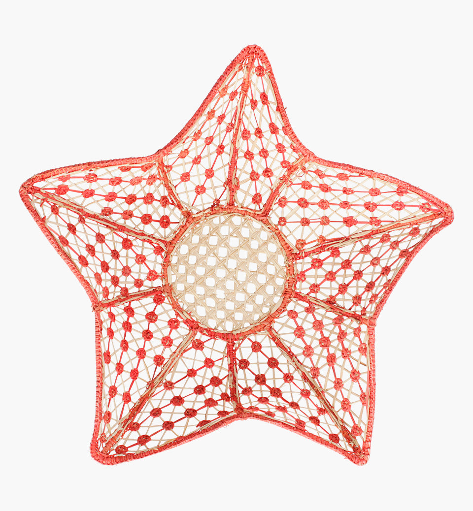 Set of 2 Coral Stars Bread Baskets