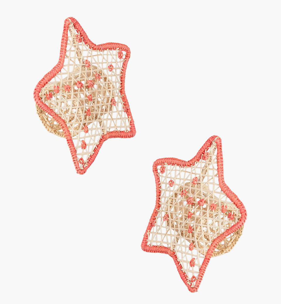 Coral Stars Napkin Rings Set of 2