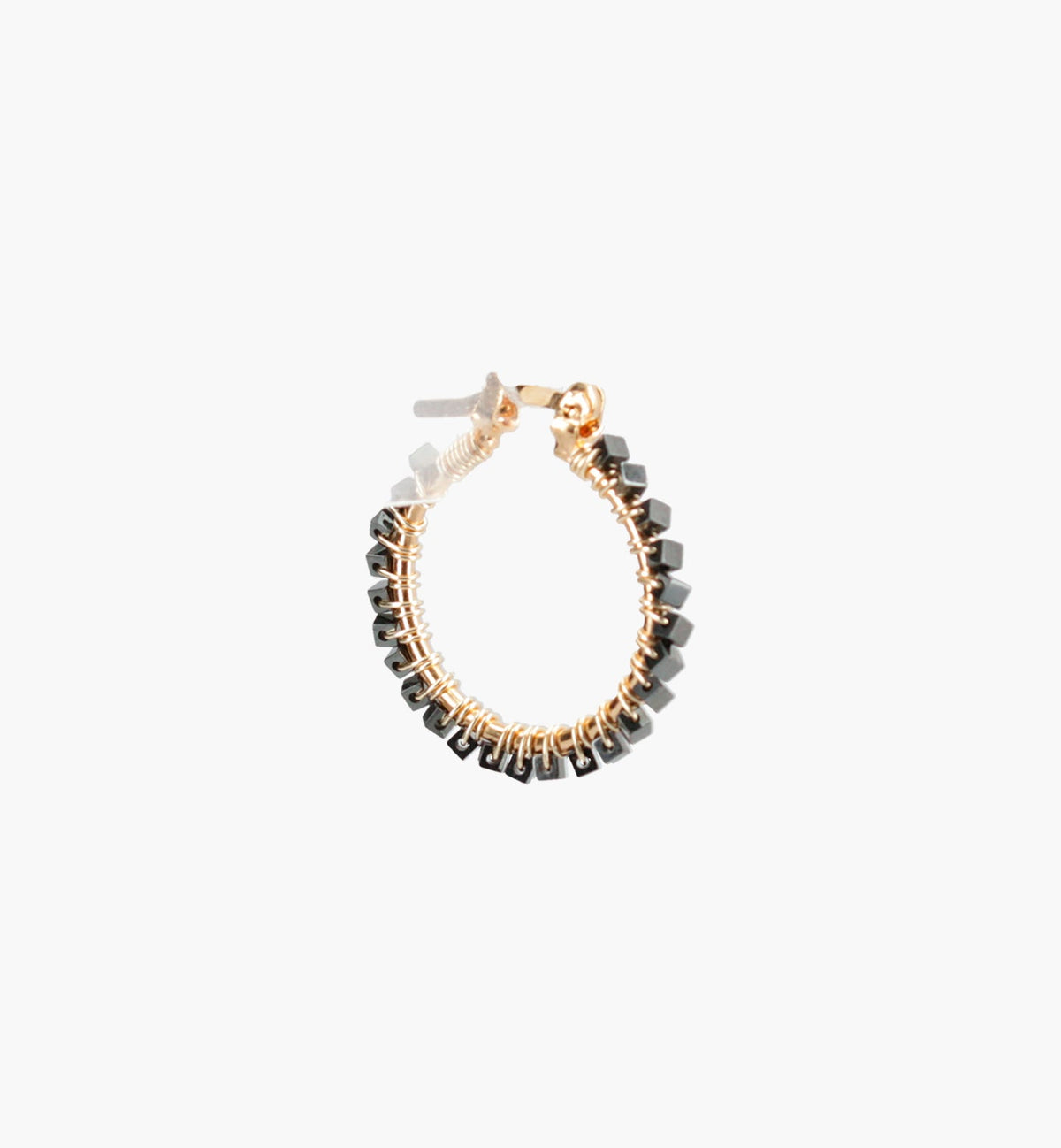 Metallic Black Hoops