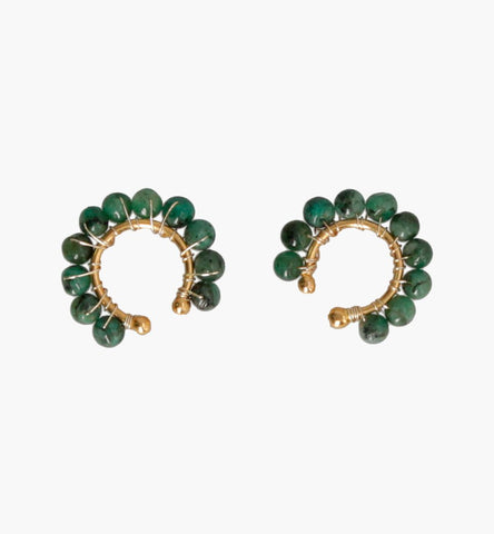 Emerald Ear cuffs Set of 2