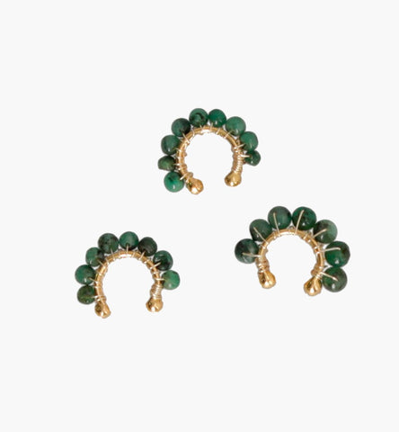 Mini Emerald Ear cuffs Set of 3